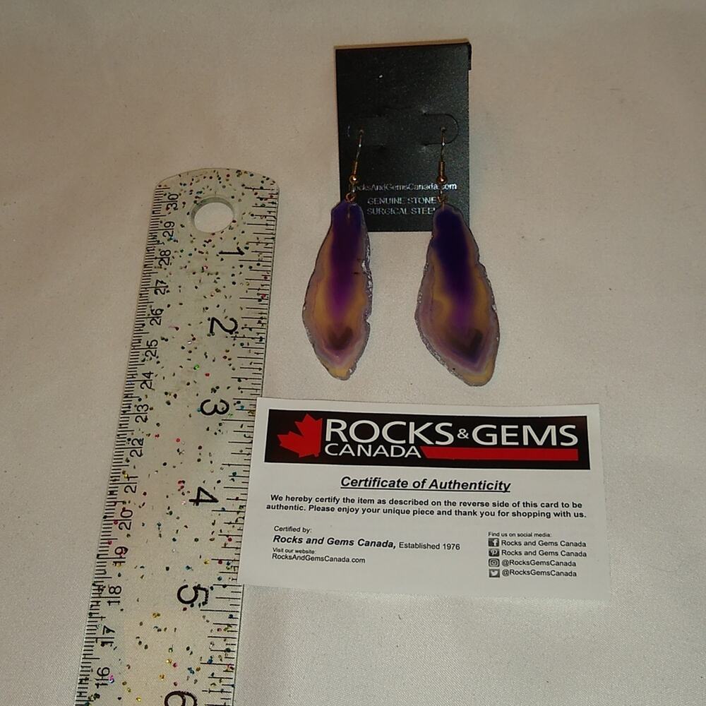 Vintage Rocks and gem from Canada pierced earrings - Picture 5 of 5